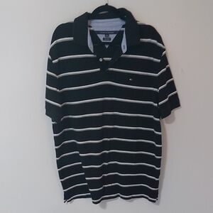 Tommy Hilfiger Black and White Polo Shirt XL